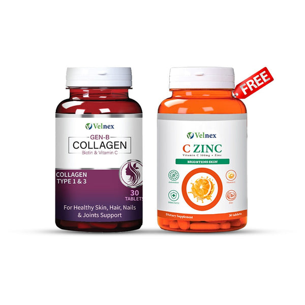 Velnex GEN-B Collagen and C Zinc Supplement Combo